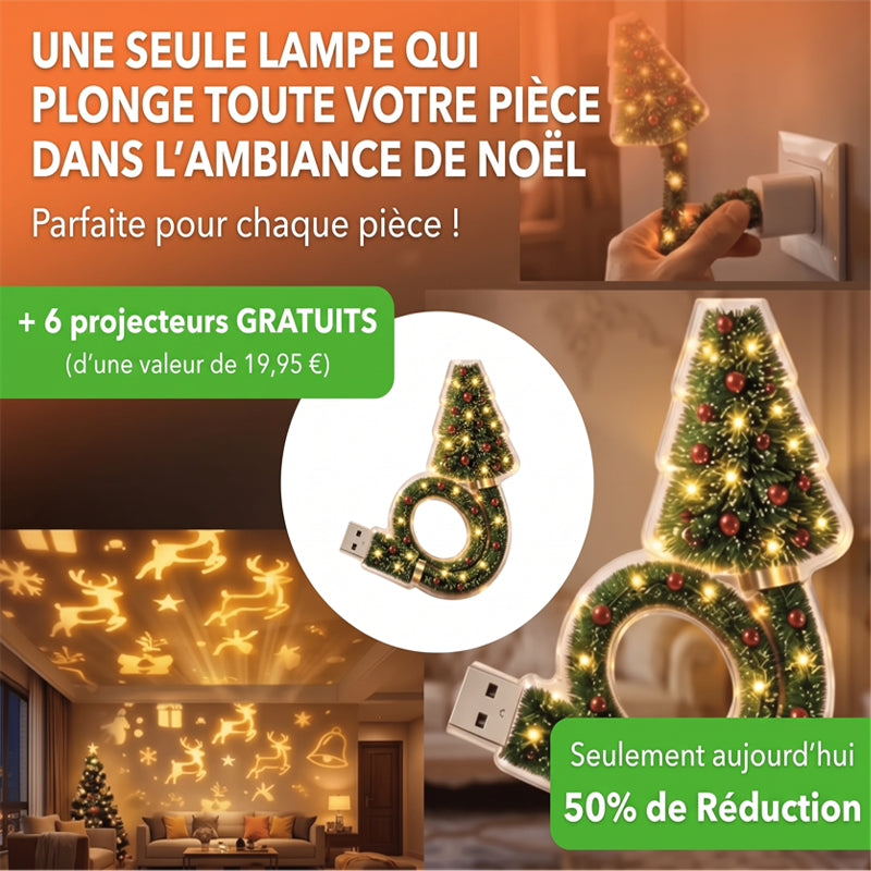 MerryGlow™ - Lampe de Noël d'ambiance avec projecteur intégré