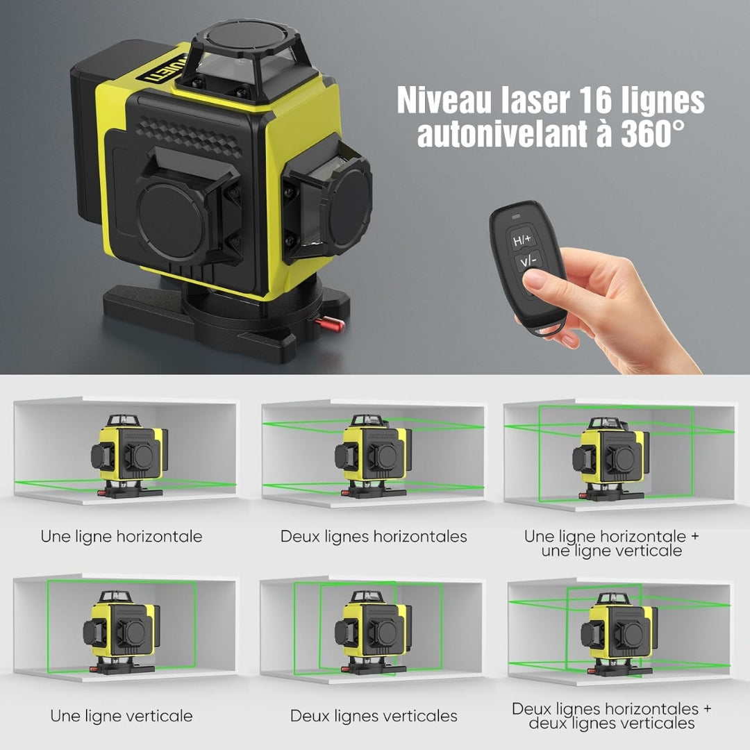 Niveau laser 4D 360° à nivellement automatique
