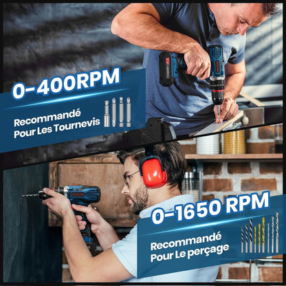 Perceuse-visseuse sans fil 21 V – Kit 29 pièces
