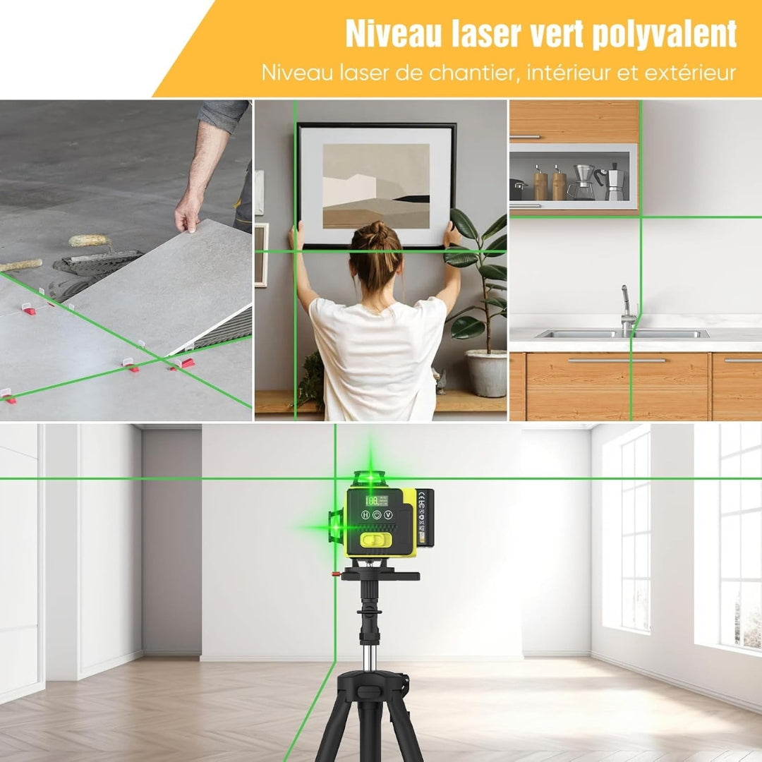 Niveau laser 4D 360° à nivellement automatique