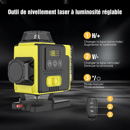 Niveau laser 4D 360° à nivellement automatique