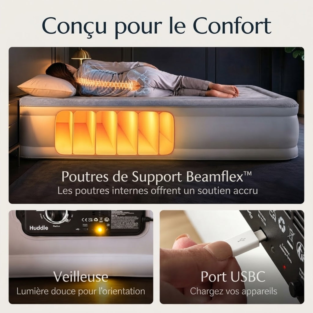 Matelas gonflable de luxe avec pompe intégrée