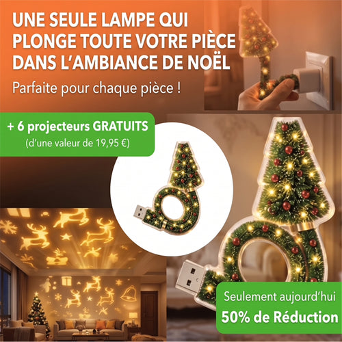 MerryGlow™ - Lampe de Noël d'ambiance avec projecteur intégré