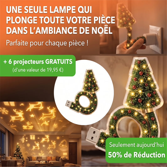 MerryGlow™ - Lampe de Noël d'ambiance avec projecteur intégré