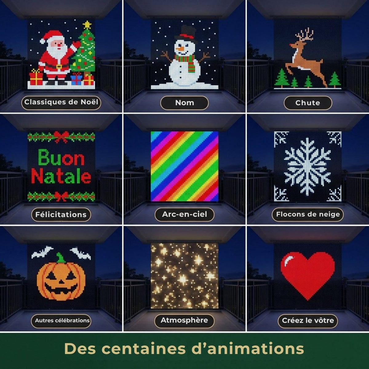 Festilume™ – Rideau lumineux LED animé de Noël